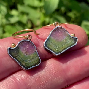 Watermelon Tourmaline Earrings