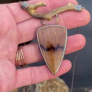 Petrified Oak Wood and Fossil Coral Necklace
