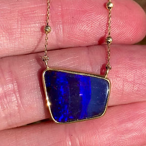 Blue Boulder Opal Necklace