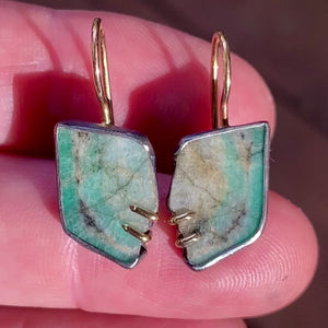 Baby Emerald Slice Earrings