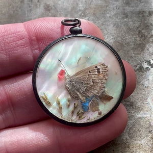Antique Reversible Butterfly/Moth Pendant