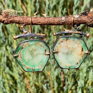 Emerald Earrings with Branched Earwires
