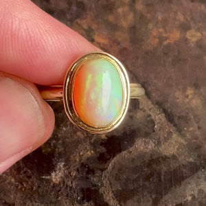 4.5 Ct. Ethiopian Opal Ring in 14K and 22K