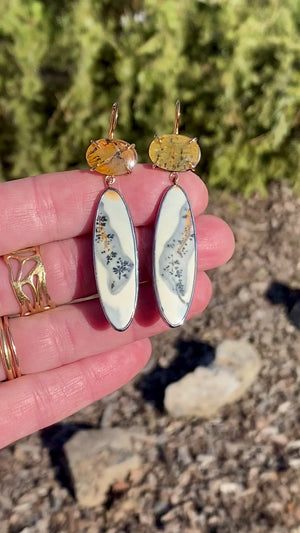 Maligano Jasper and Dendritic Quartz Earrings