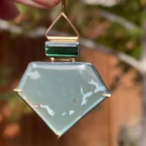 Aquaprase and Green Tourmaline Earrings