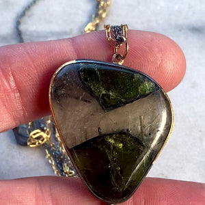 Green Tourmaline in Matrix Necklace