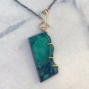 Seedpod Wreath Charmholder Earrings with Emerald Slices