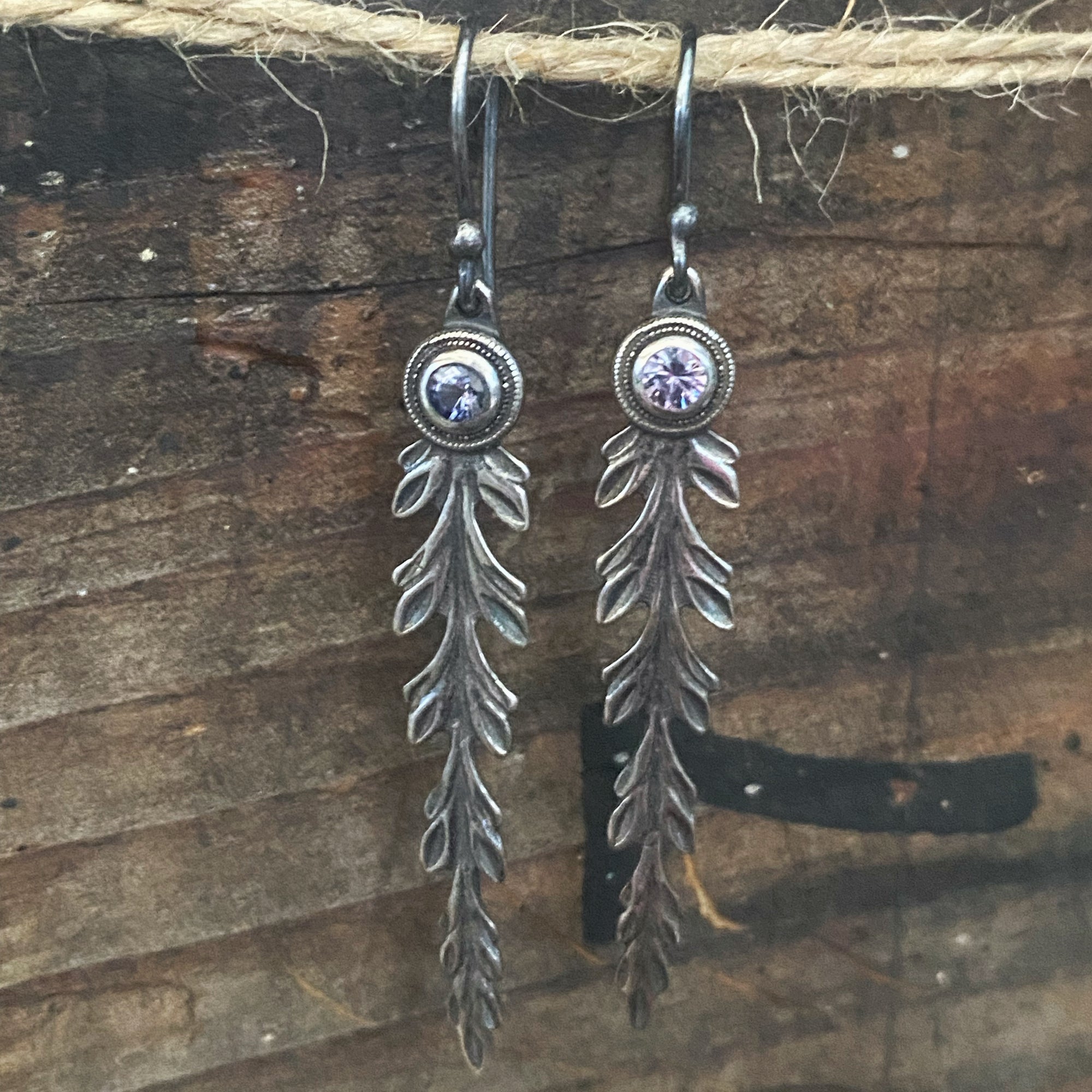 ‘Antique’ Mavens Jewelry Acanthus Drop Earrings with Iolite