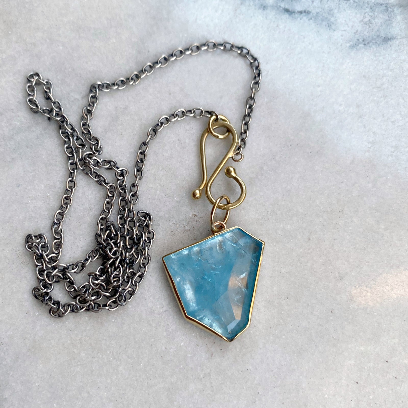 Rosecut Aquamarine Pendant