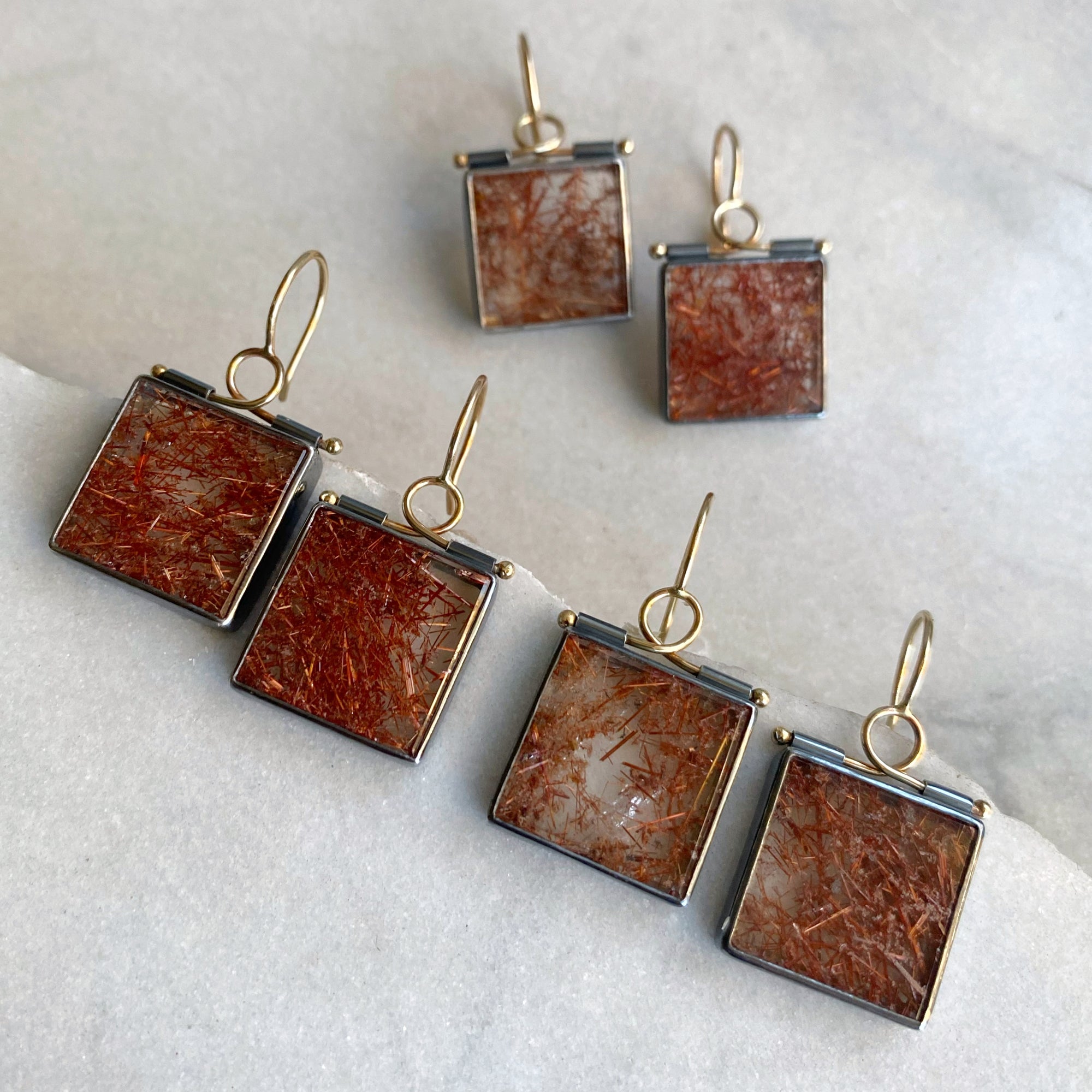 Red Rutilated Quartz Earrings