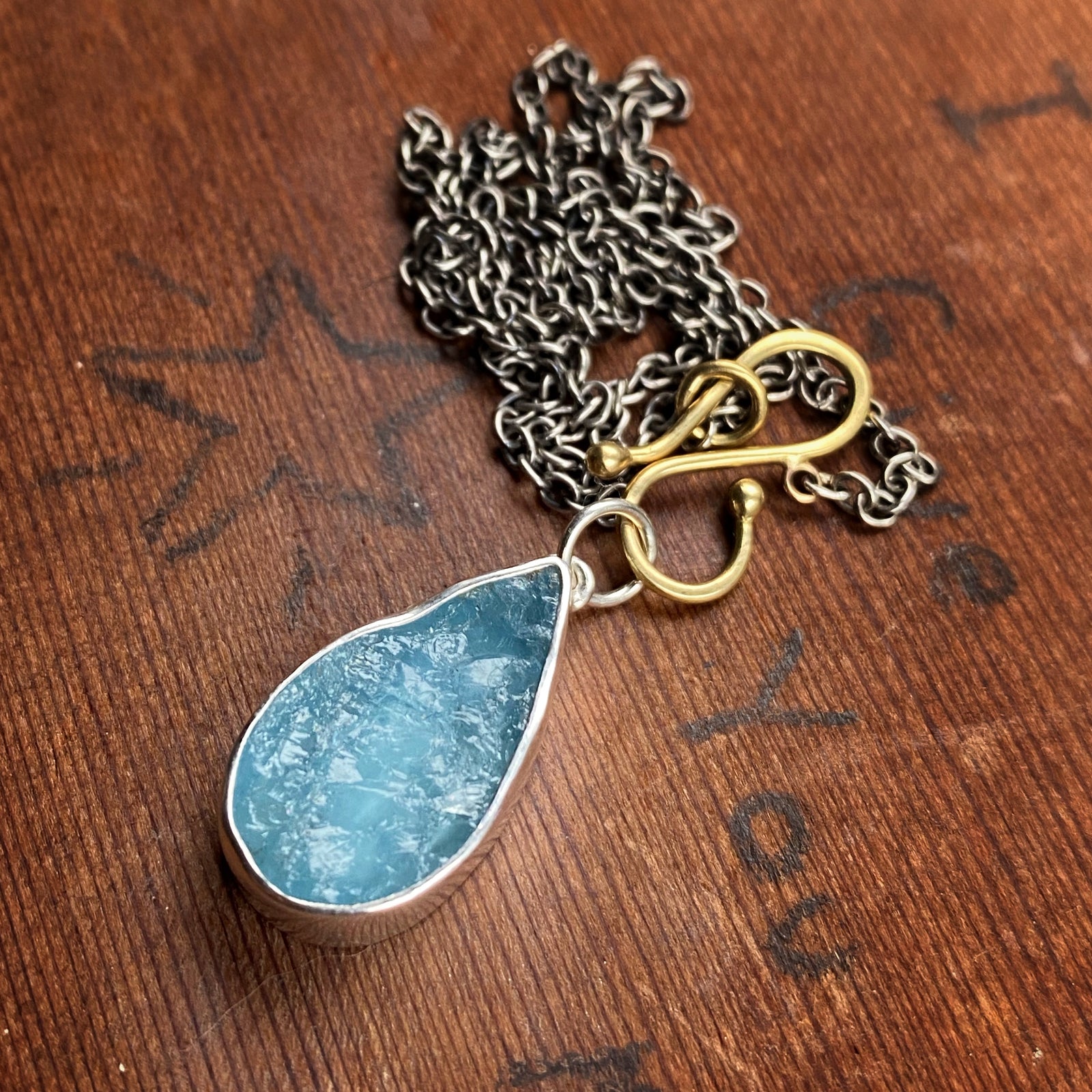 Raw Aquamarine Pendant