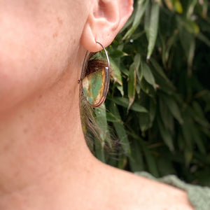 Amazonite in Quartz Hoop Earrings