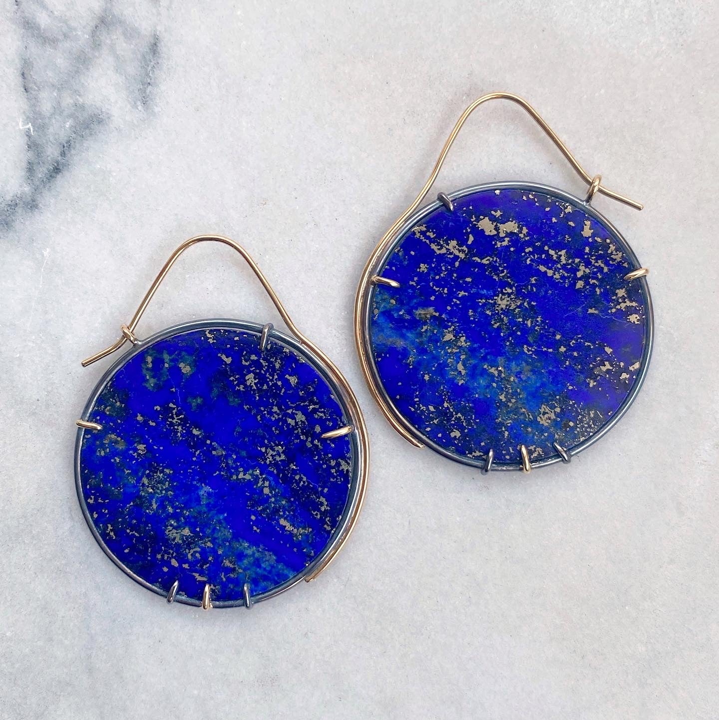 Lapis Lazuli Hoop Earrings