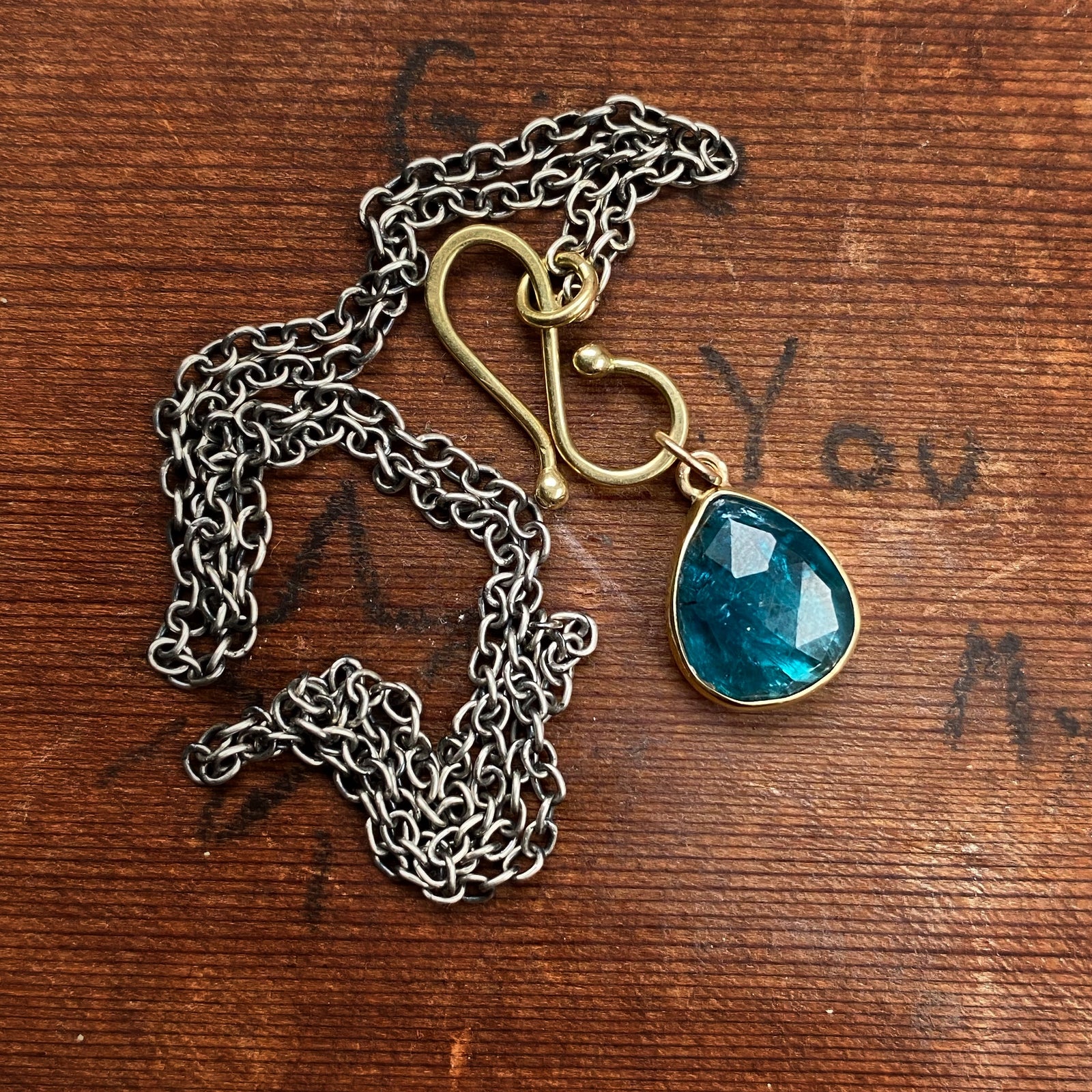 Neon Teal Kyanite Pendant